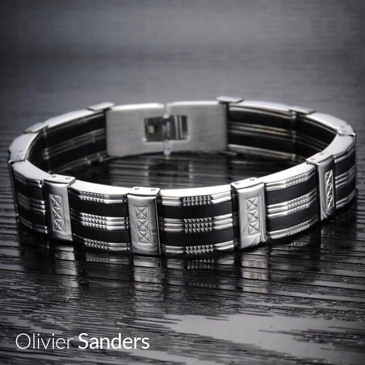 SREBRNA BRANSOLETKA MĘSKA BRANSOLETA 925 MASYWNA GRAWER NA PREZENT DLA TATY