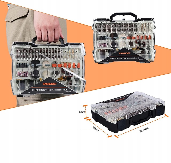 Zestaw Akcesoriów Tarcz Wierteł do Multiszlifierki 361szt + Walizka