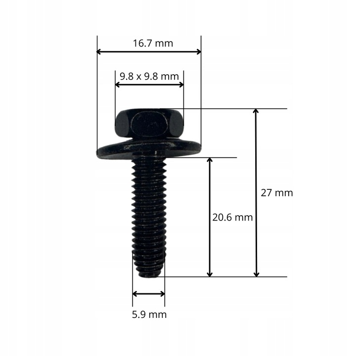 UNIWERSALNY ZESTAW MONTAŻOWY ŚRUBY BLASZKI M6 X 1.0 FIAT SEAT CITROEN VOLVO