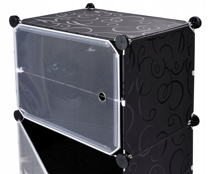 SZAFKA NA BUTY OBUWIE CZARNA MODUŁOWA REGAŁ STOJAK PÓŁKI ORGANIZER