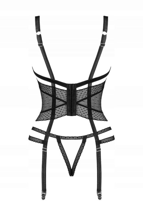 Obsessive Gorset i stringi Lanelia czarny XS/S