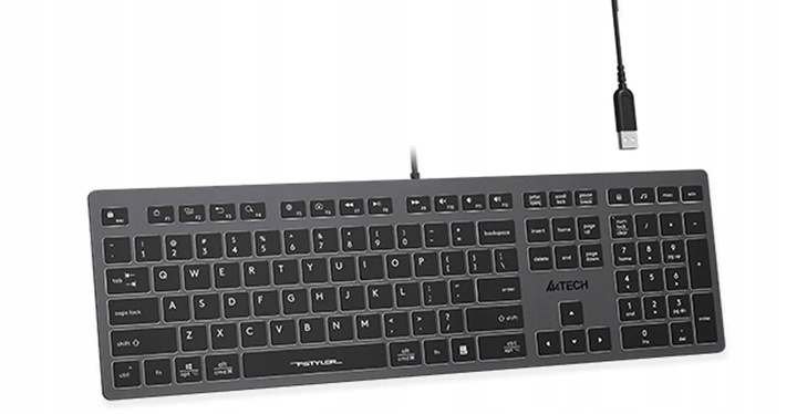 Klawiatura niskoprofilowa do domu i biura A4Tech FX60H białe podświetlenie