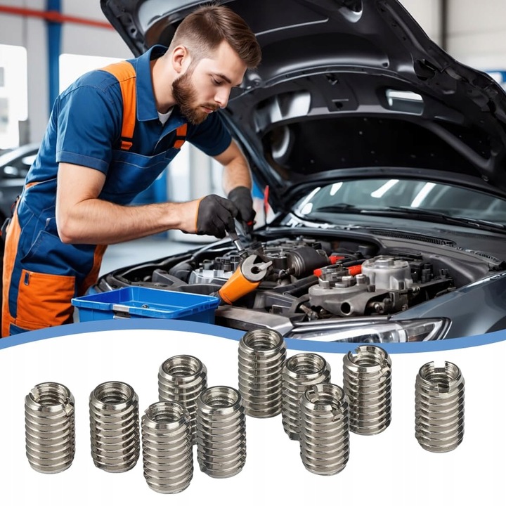 10X Tulejki do naprawy gwintu M8/M6 redukcja L=20mm stal nierdzewna