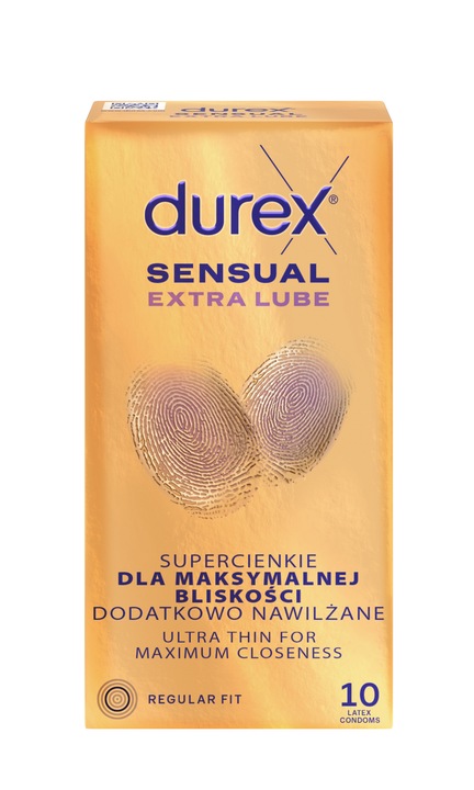 Prezerwatywy DUREX SENSUAL EXTRA LUBE z dodatkowym lubrykantem 10 szt.