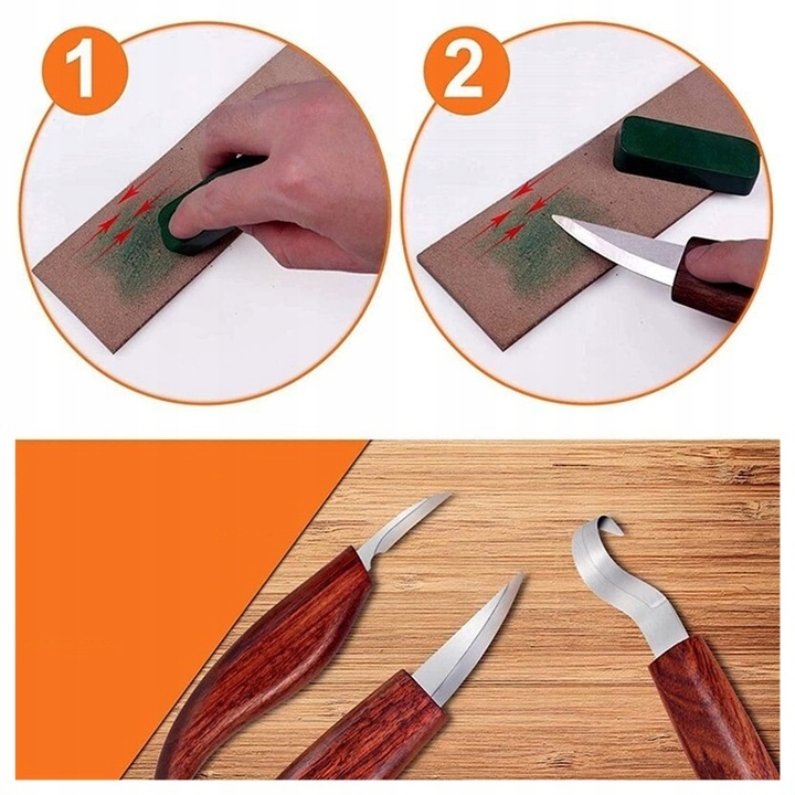 ZESTAW NOŻY DO RZEŹBIENIA W DREWNIE DŁUTA NARZĘDZIA NOŻE SKALPEL DIY 9