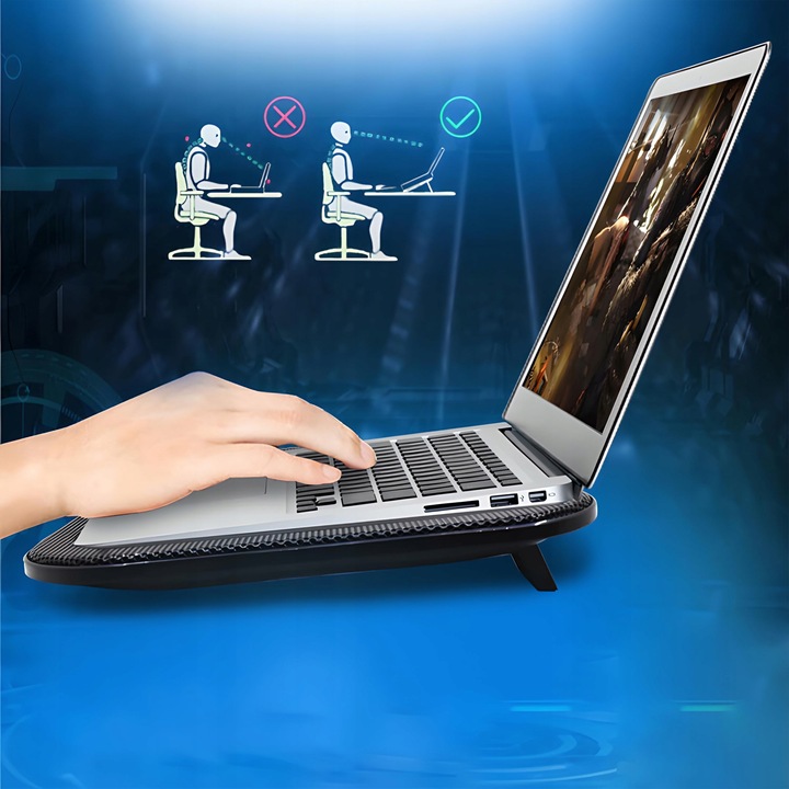 PODSTAWKA PODKŁADKA CHŁODZĄCA POD LAPTOPA NOTEBOOKA PODŚWIETLENIE 12-17''