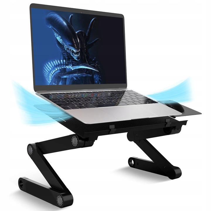 Stolik do laptopa REUGULOWANY GAMINGOWY Z WENTYLATOREM podstawka pod łóżka
