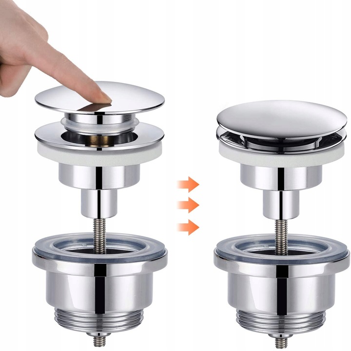 KOREK UMYWALKOWY KLIK KLAK DO UMYWALKI z Przelewem Bez Przelewu UNIWERSALNY