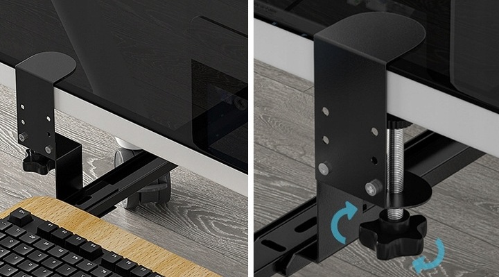 PÓŁKA POD KLAWIATURĘ SZUFLADA PODSTAWKA WYSUWANA ZACISKOWA NA BIURKO