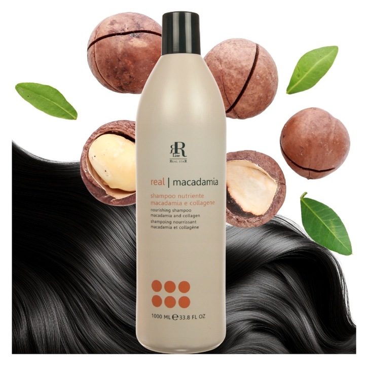 SZAMPON Do Włosów REAL STAR MACADAMIA Nawilżający RR Line Shampoo 1000 ml