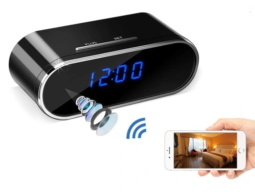 BUDZIK ZEGAR Z MINI KAMERA SZPIEGOWSKA UKRYTA WiFi