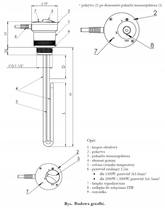 Bojler + GRZAŁKA 1,5kW podwójna wężownica do cwu ELEKTROMET WGJ 80 L