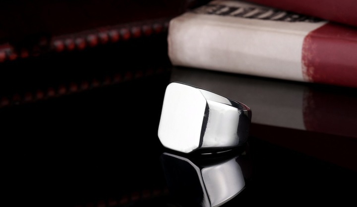 POLEROWANY STALOWY SYGNET STAL 316L JAKOŚĆ R.15