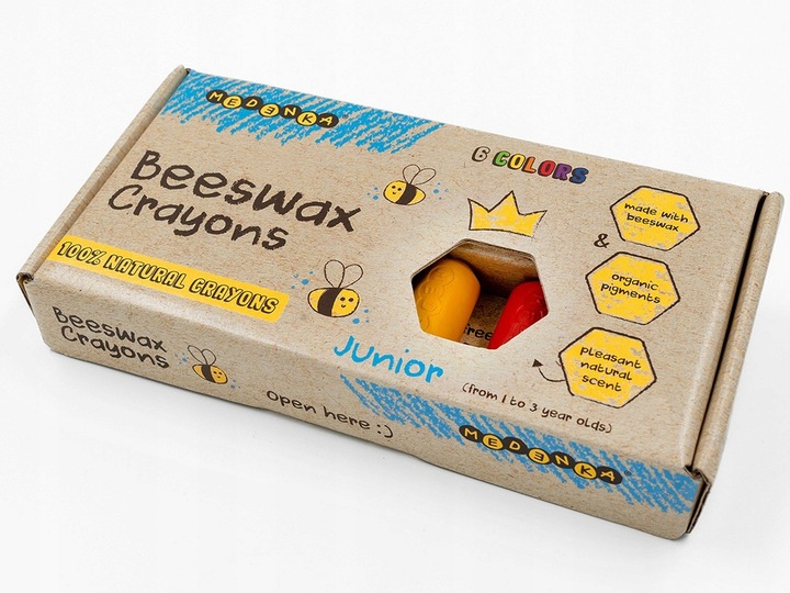 MEDENKA 100% natural kredki z wosku pszczelego 1+