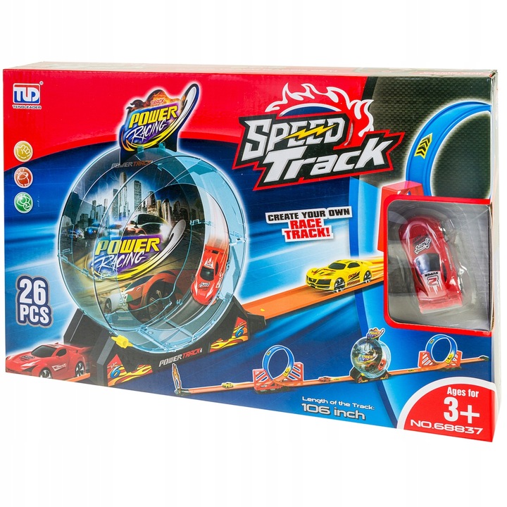 TOR WYŚCIGOWY 3 PĘTLE DLA SAMOCHODZIKÓW AUTKA 3+