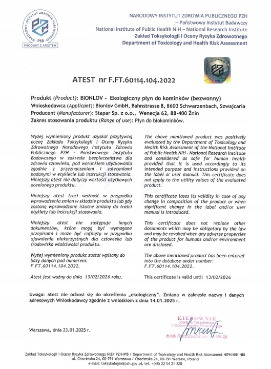 Biopaliwo Płyn do biokominków bio paliwo do kominka Bionlov 10L (2 x 5