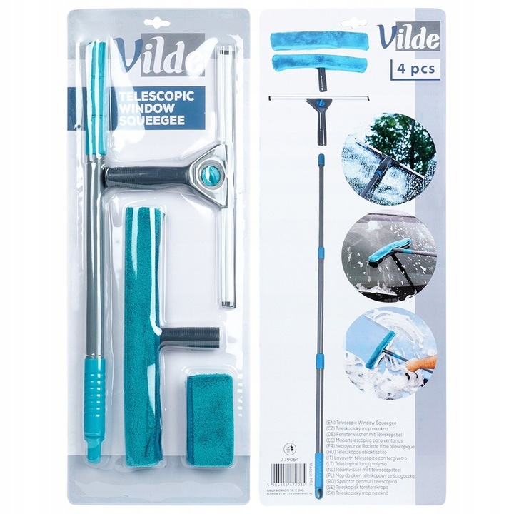 Mop MYJKA DO OKIEN szyb luster okna szyb ściągaczka teleskopowa mikrofibra
