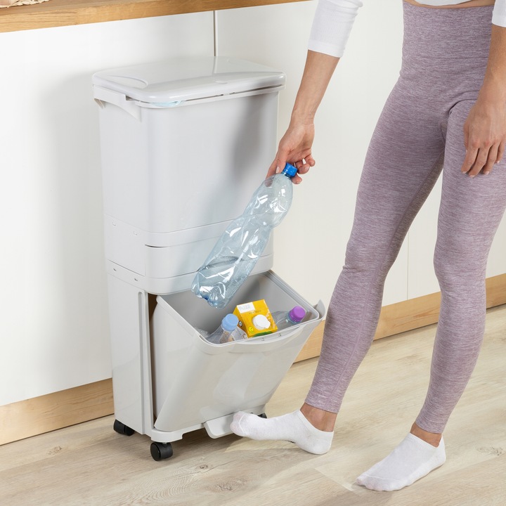 Kosz do Segregacji Śmieci Odpadów Domowy Kubeł na Śmieci do Kuchni Kółka