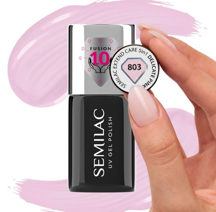 Semilac Extend 5w1 Lakier Hybrydowy Baza Top Delicate Pink 803 Różowy 7ml