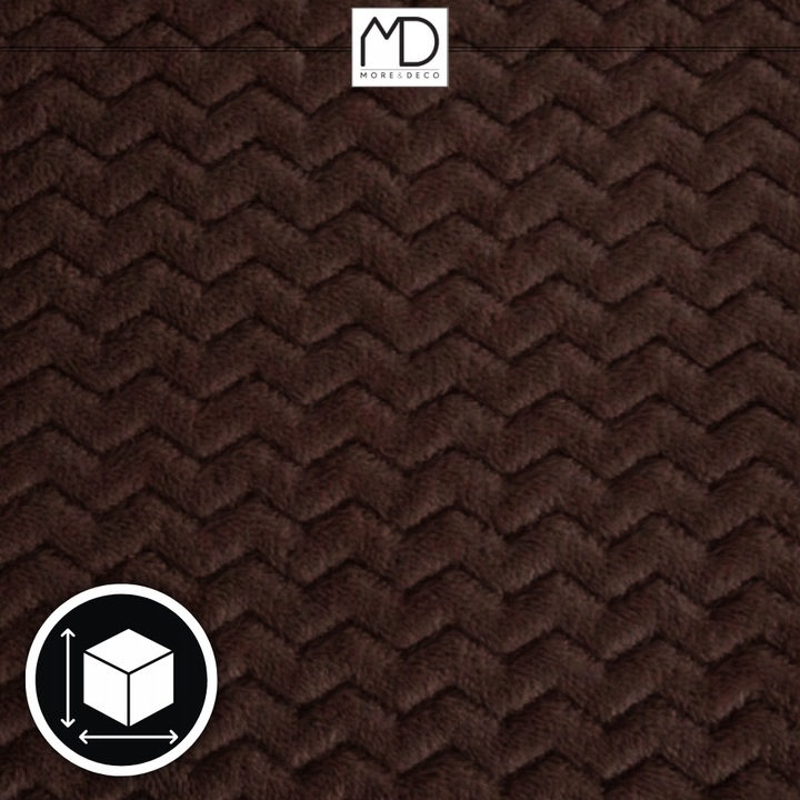 Koc pled narzuta 200x220cm na łóżko ciepły miękki prezent wzór brązowy brąz