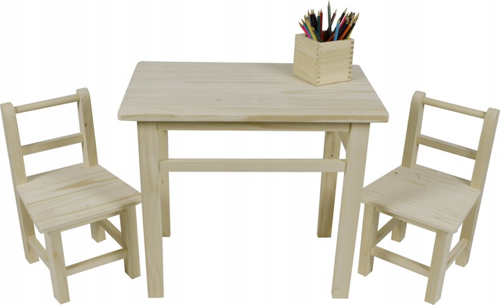 ZESTAW STÓŁ STOLIK BIURKO KRZESŁA KRZESEŁKA DLA DZIECI Z DREWNA DO POKOJU