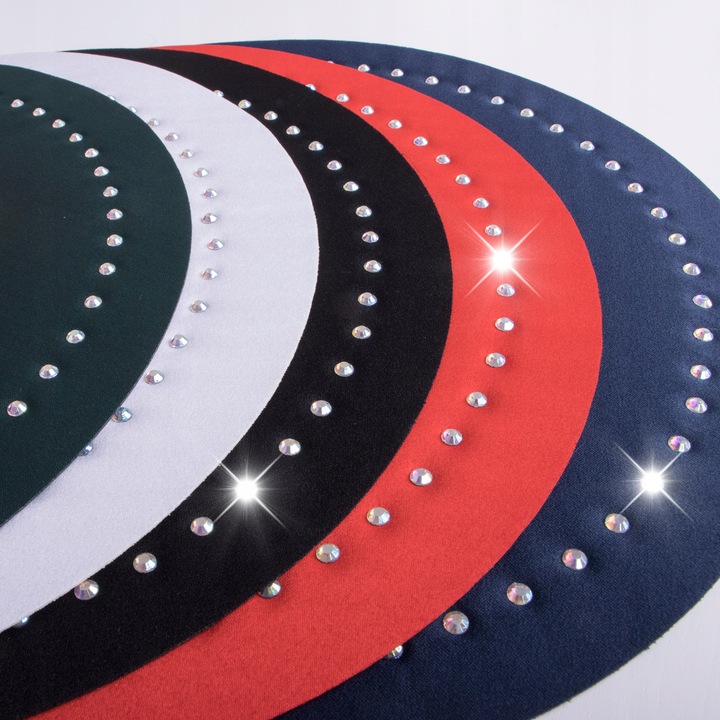 Podkładka dekoracyjna GLAMOUR koło 40 cm czarna srebro