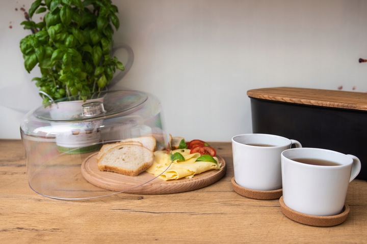 Patera Pojemnik Na Ciasto Owoce Przekąski z Pokrywką Kloszem Taca