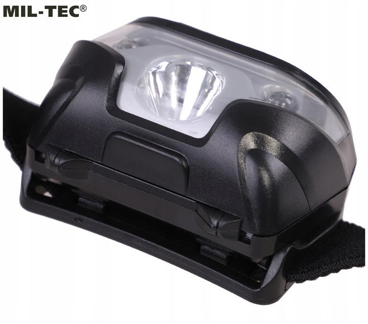 Latarka czołowa czołówka Mil-Tec 200 lumenów LED CREE XPE biała czerwona