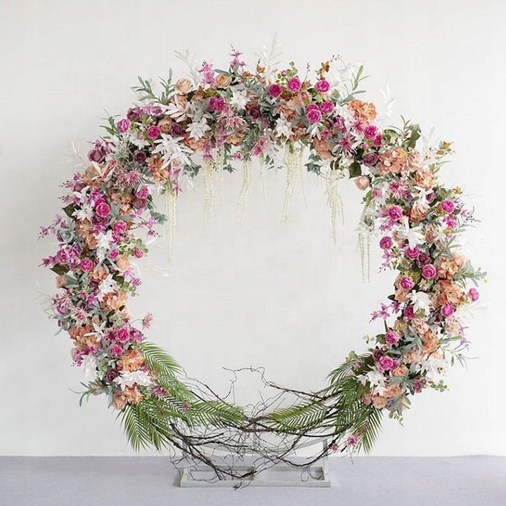 DUŻY STOJAK do zdjęć ŚLUB KOŁO na balony KWIATY ścianka 2m STELAŻ