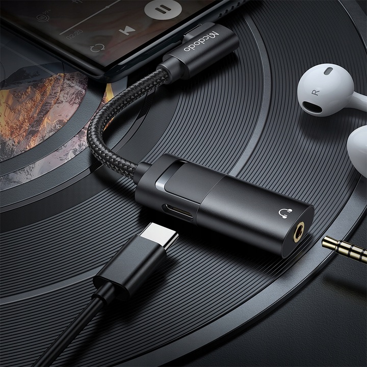 MCDODO ADAPTER USB-C MINI JACK 3,5MM PRZEJŚCIÓWKA KABEL AUX DO SAMSUNG DAC