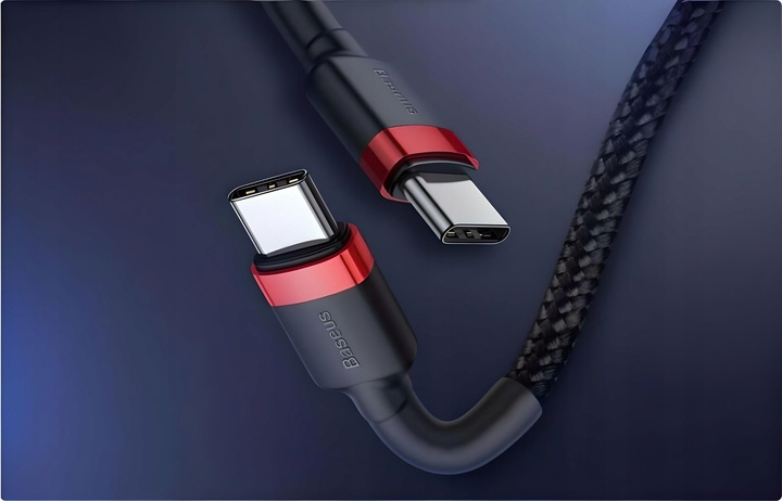 BASEUS MOCNY KABEL USB-C SZYBKIE ŁADOWANIE TYP-C TYPE-C PD 60W QC 3.0 1M