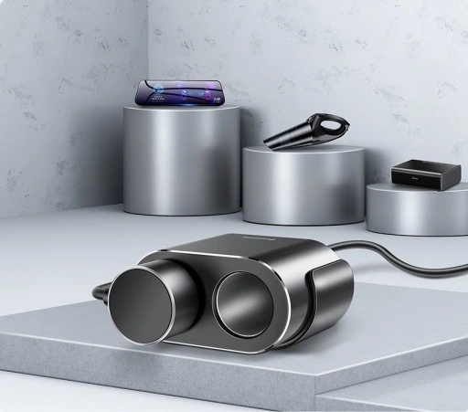 BASEUS ŁADOWARKA SAMOCHODOWA 2x USB/2x ZAPALNICZKA