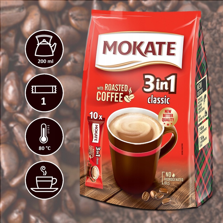 Napój Kawowy 3w1 Classic Mokate Mix Kawowy Instant 10 saszetek
