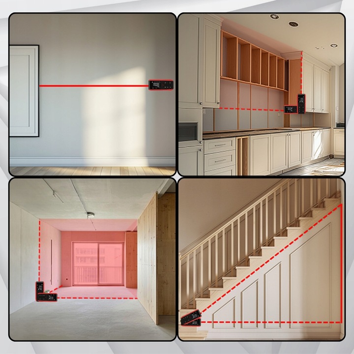 DALMIERZ LASEROWY 50M KĄTOMIERZ CYFROWY MIERNIK POZIOMICA LASEROWA LED