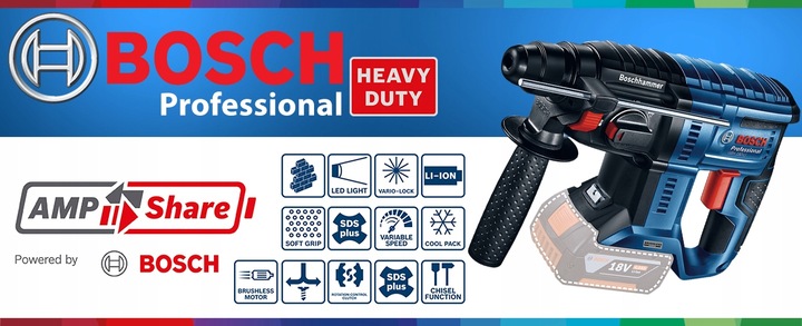 Młot udarowy SDS Plus 18V akumulatorowe 850W Bosch 2J GBH 180