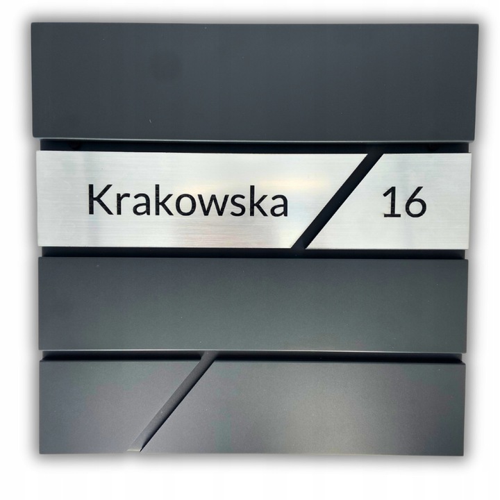 DUŻA SKRZYNKA NA LISTY Z ADRESEM NUMEREM DOMU ANTRACYT POCZTOWA GRAWEROWANA