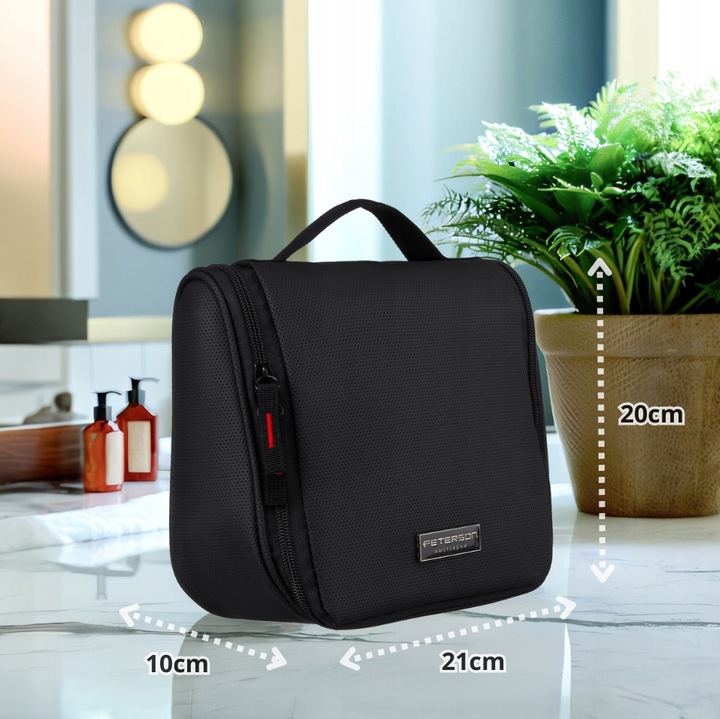 Kosmetyczka męska Peterson z haczykiem podróżna pojemna na kosmetyki