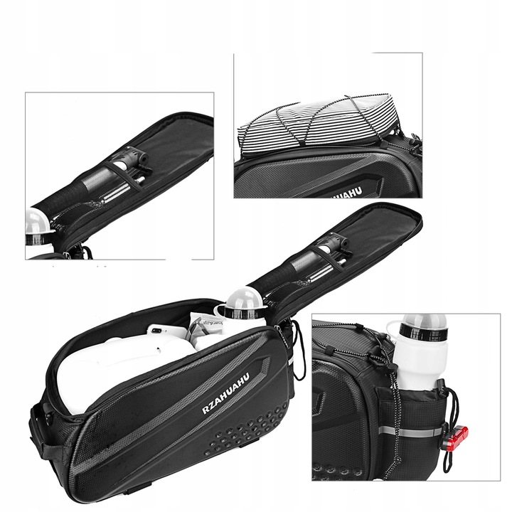 SAKWA ROWEROWA TORBA NA BAGAŻNIK ROWER ODBLASKOWA KUFER POJEMNA USZTYWNIANA