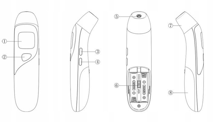 MEDYCZNY termometr bezdotykowy podczerwień do ucha czoła JUMPER JPD-FR403