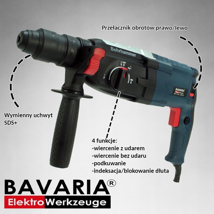 Młotowiertarka Udarowa Wiertarka Pneumatyczna BAVARIA SDS PLUS