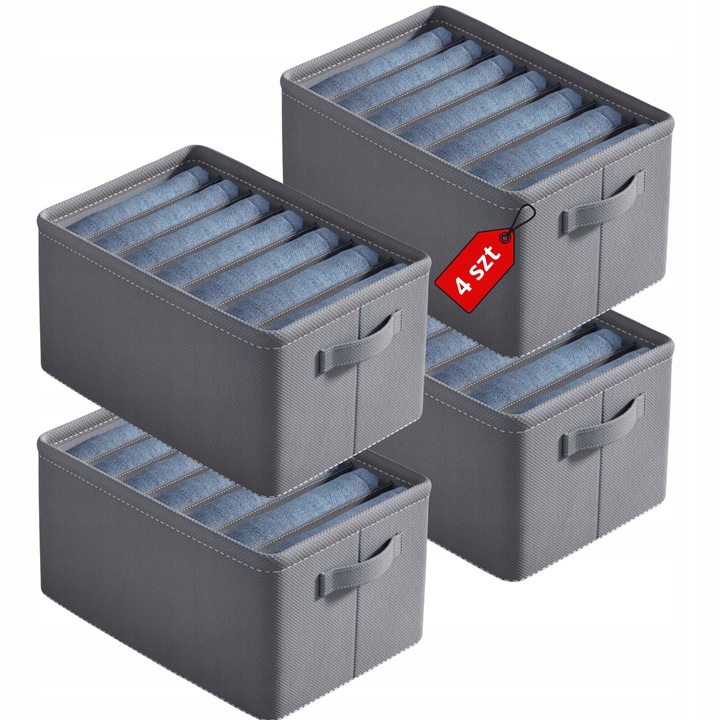 Zestaw Organizerów NA UBRANIA Pojemniki do SZAFY szuflady BIELIZNĘ