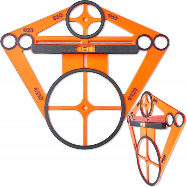 Szablon wzornik otworów płytek geberit z libellą poziomica toaleta