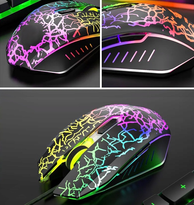 KLAWIATURA MYSZKA PODKŁADKA GAMINGOWA PODŚWIETLENIE PROFESJONALNY ZESTAW