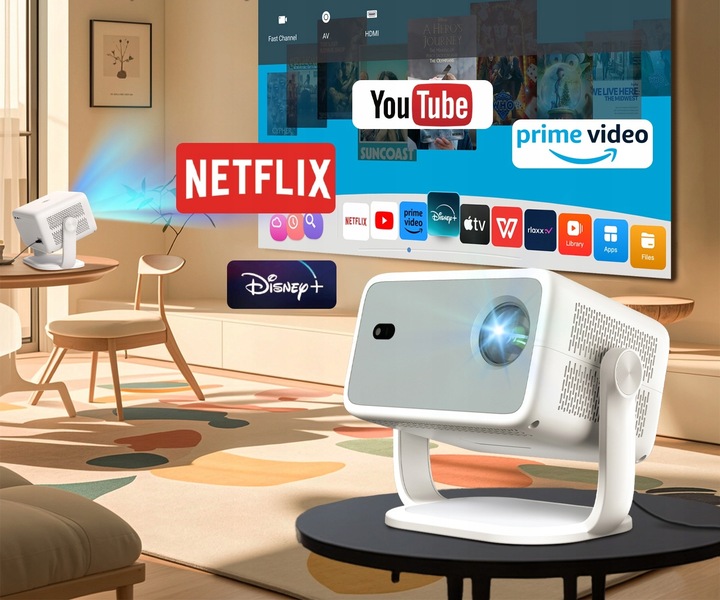 Projektor MAGCUBIC L018 4K 1080p Android TV WiFi Głośnik Bluetooth LED