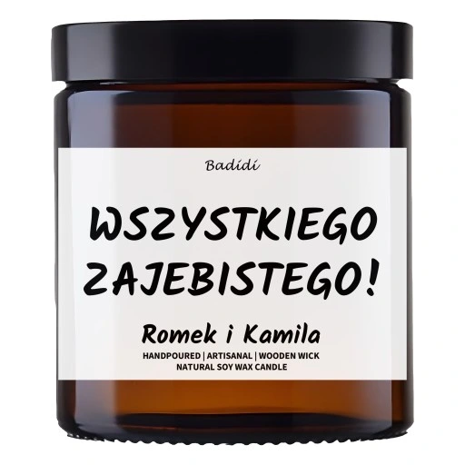 Personalizowana Świeca W Szkle Z Własnym Napisem - Upominek - Prezent 40h