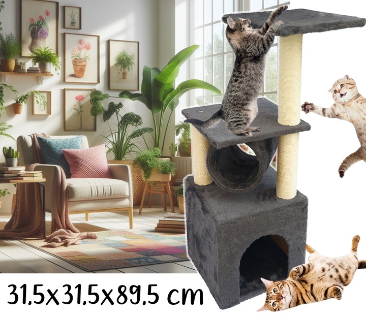 DRAPAK DLA KOTA WIEŻA LEGOWISKO do leżenia DOMEK Budka 4 Poziomy Tuba