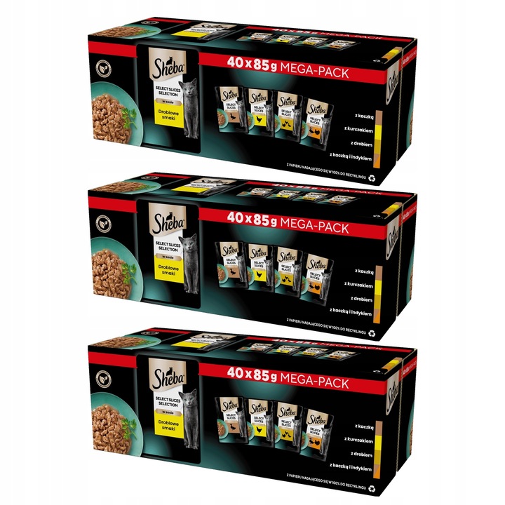 SHEBA drobiowe smaki mokra karma dla kotów w sosie saszetki 40x85 g