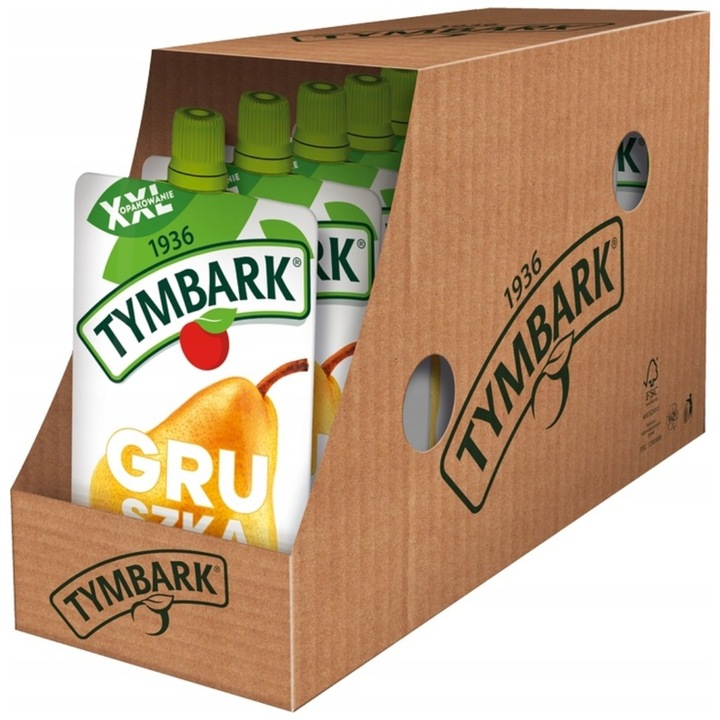 Tymbark Mus 100% z owoców GRUSZKA JABŁKO 10 x 200g