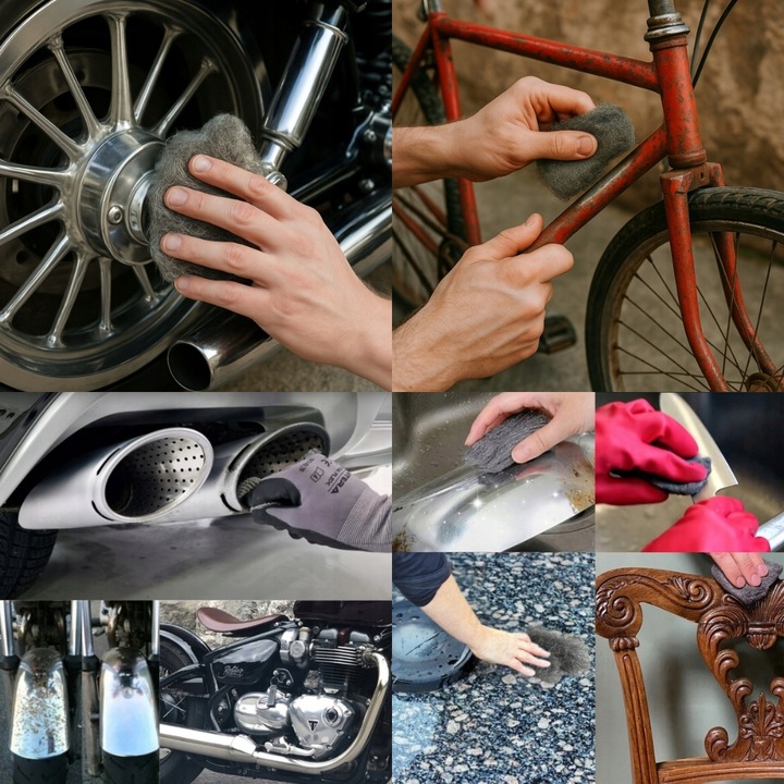 Zestaw do Polerowania Drewna Podłóg Mebli Wosk BeeWax + Wełna Stalowa