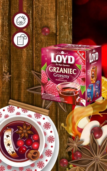 Rozgrzewająca Herbata Zimowa Owocowa Grzaniec Grzeszny Zimowy 10T LOYD
